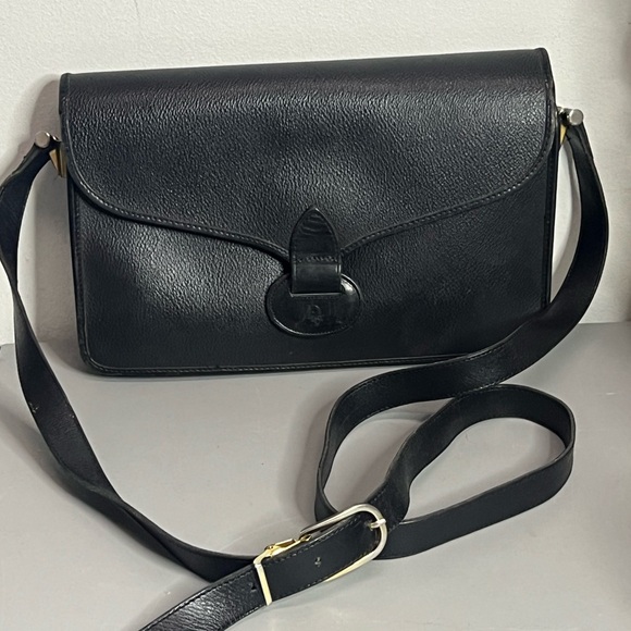 Dior Vintage Crossbody Bag Handbag Purse Black Leather - Made in France - Picture 7 of 13